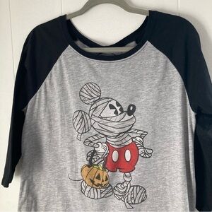 Disney Mickey Mouse Halloween Mummy w/ Pumpkin Shirt Girls Size XL 15-17